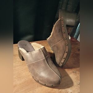 UGG Tan Shearling Lined Slip-Ons